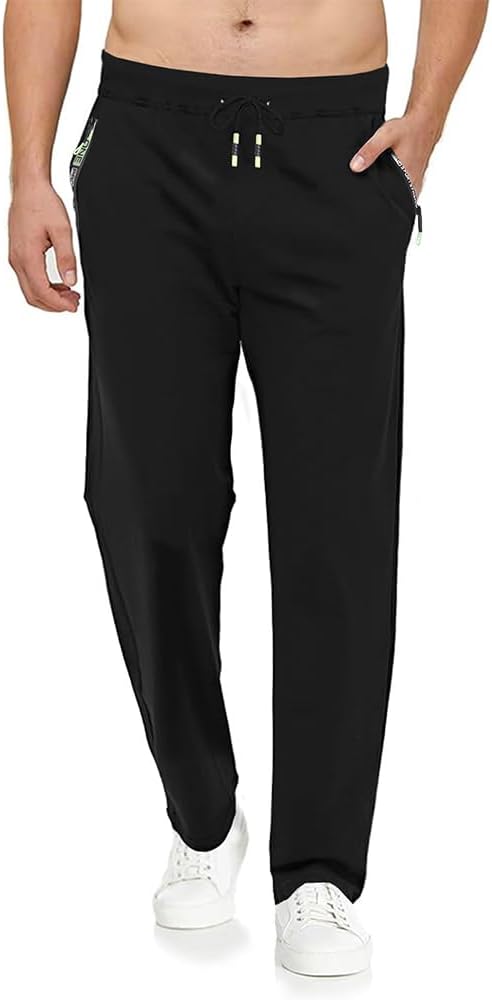 Tansozer Jogging Homme Pantalons de Survêtement Hommes Coton avec Poches Zippées