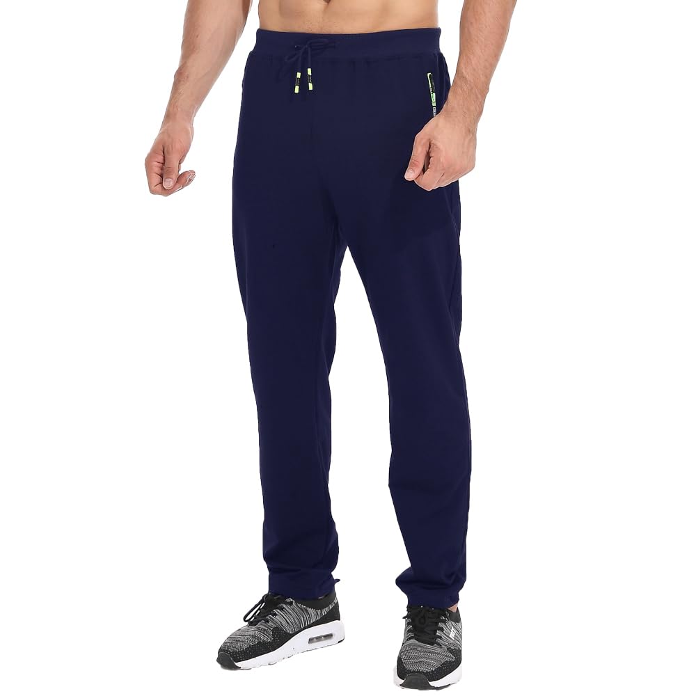 Tansozer Jogging Homme Pantalons de Survêtement Hommes Coton avec Poches Zippées