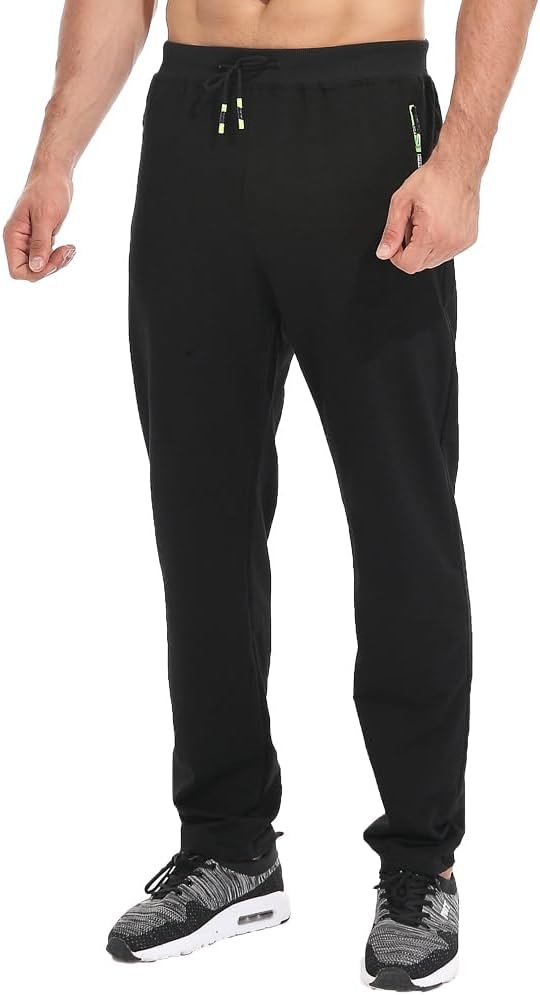 Tansozer Jogging Homme Pantalons de Survêtement Hommes Coton avec Poches Zippées