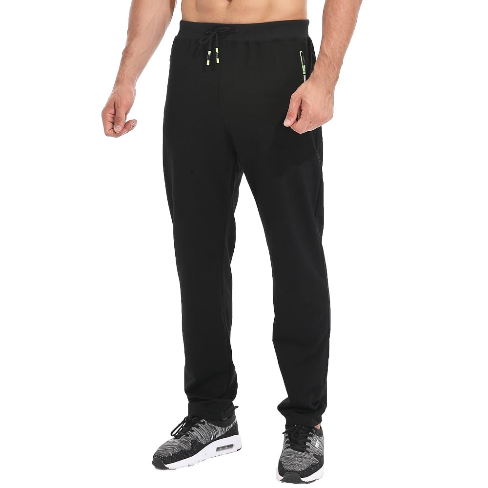 Tansozer Jogging Homme Pantalons de Survêtement Hommes Coton avec Poches Zippées