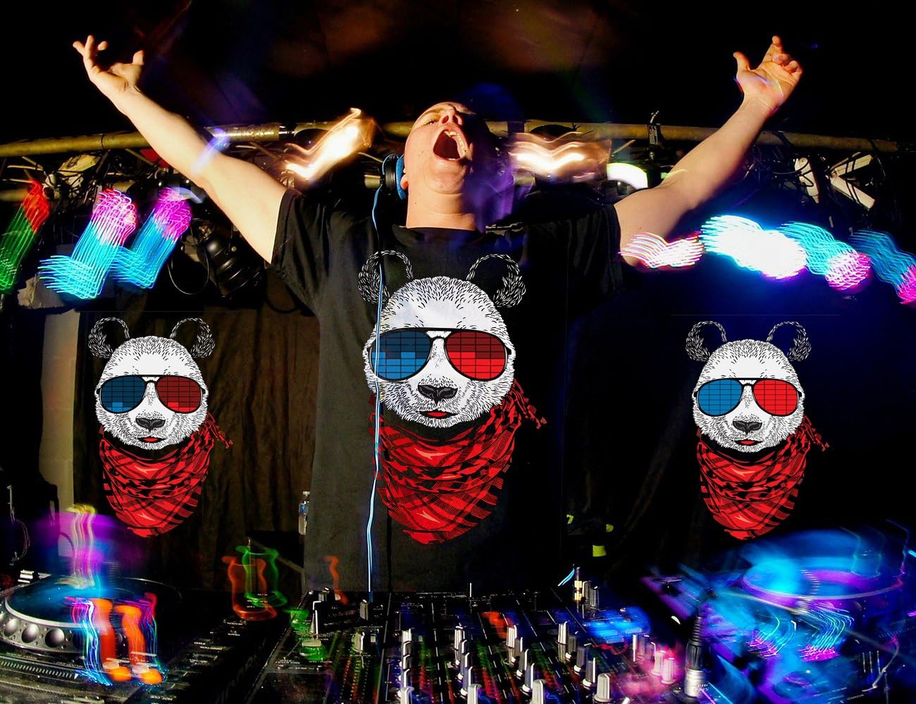 SOOOEC LED Light Up Sound T-Shirt for Party Hiphop Halloween Cosplay Birthday Gift