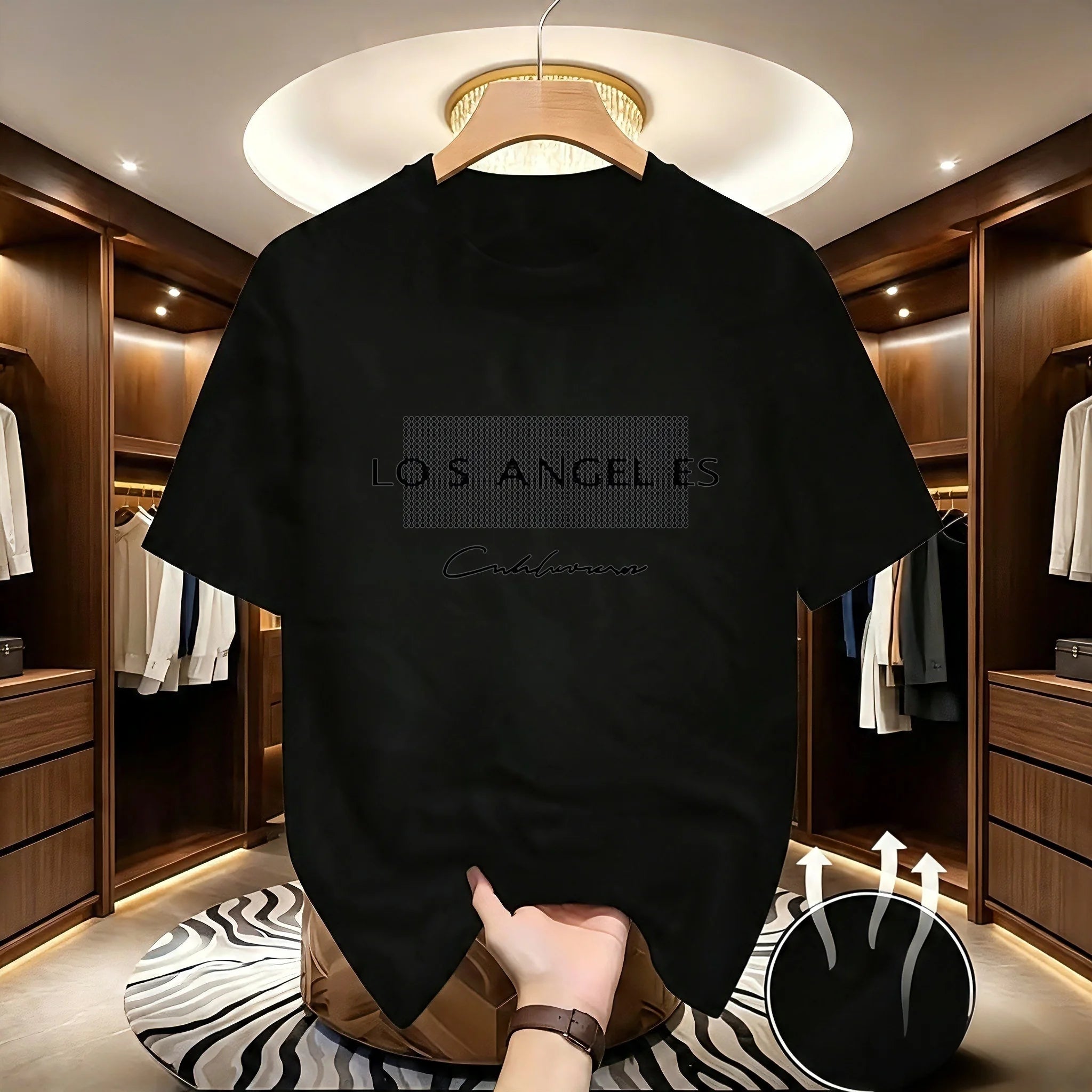 T-shirt Homme – Motif Cheval & Lettres, Style Tendance Été