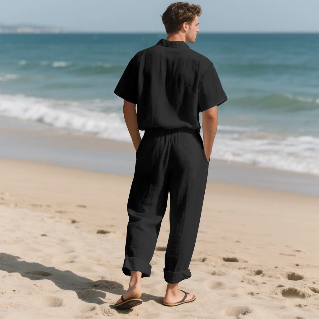 Ensemble Lin Homme – Chemise & Pantalon Summer Beach 2025