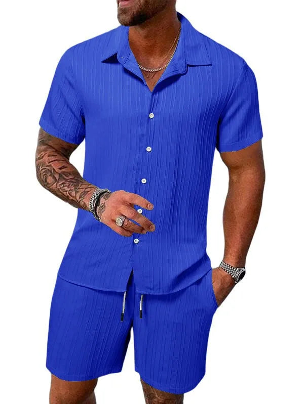 Ensemble Sport Homme – Polo & Short Assortis, Coupe Ample