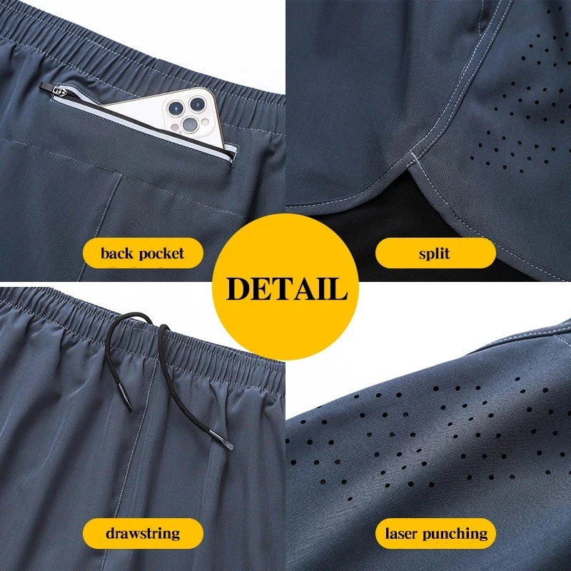Short de Sport Homme – Séchage Rapide, Noir