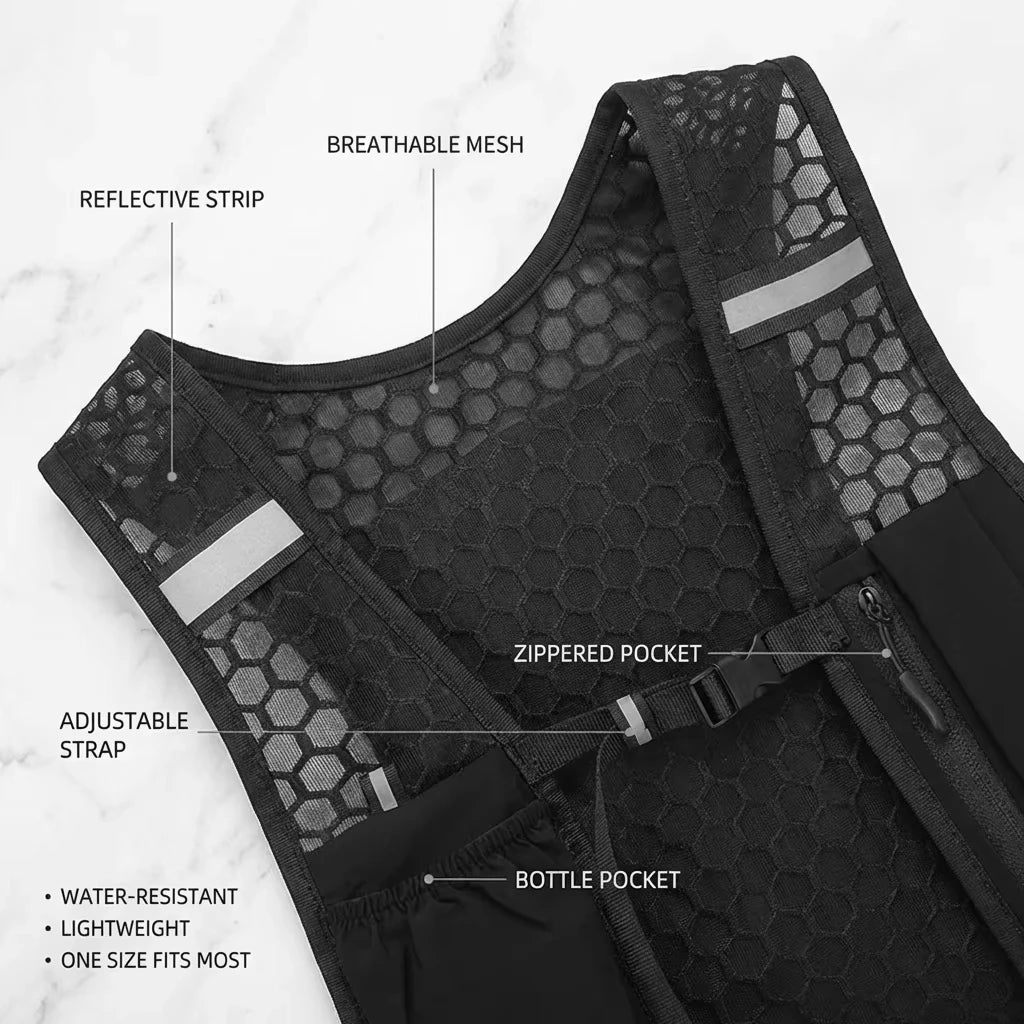 Gilet d'Hydratation Running – Léger, Réfléchissant & Pliable
