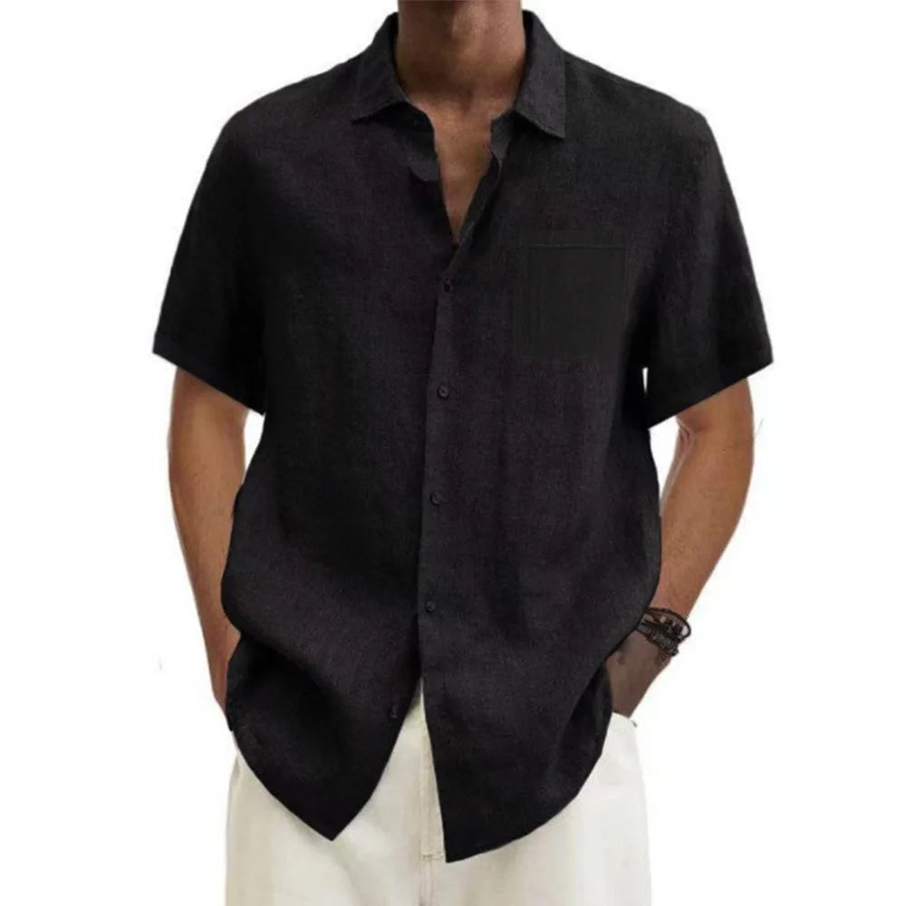 Chemise Manches Courtes – Coton & Lin, Style Plage