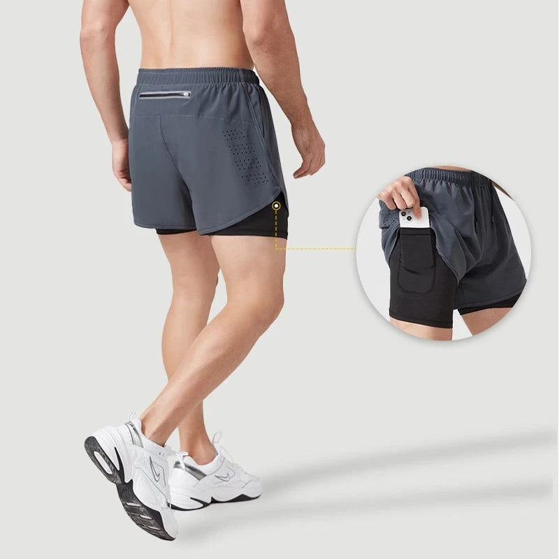 Short de Sport Homme – Séchage Rapide, Noir