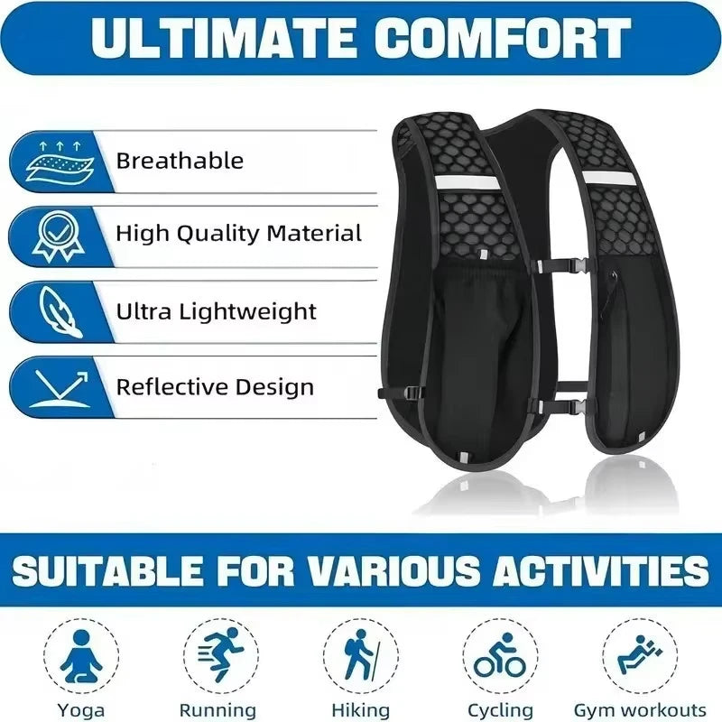 Gilet d'Hydratation Running – Léger, Réfléchissant & Pliable