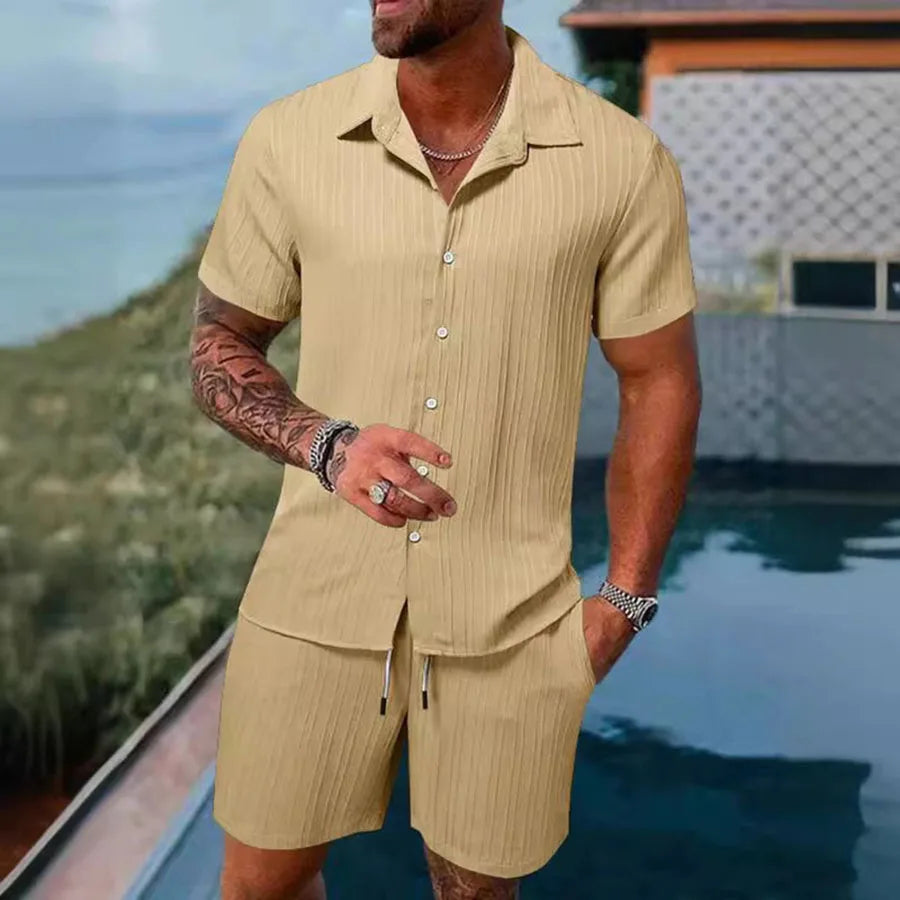 Ensemble Sport Homme – Polo & Short Assortis, Coupe Ample