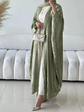 Abayas-Robe musulmane de luxe en satin brillant pour femmes, kimono ouvert, abaya, Eid, chauve-souris, Dubaï, vêtements islamiques, caftan marocain