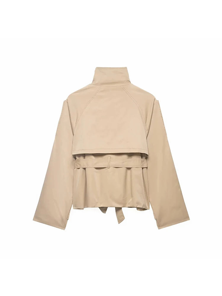 Trench Court Double Boutonnage Femme – Style Vintage Urbain