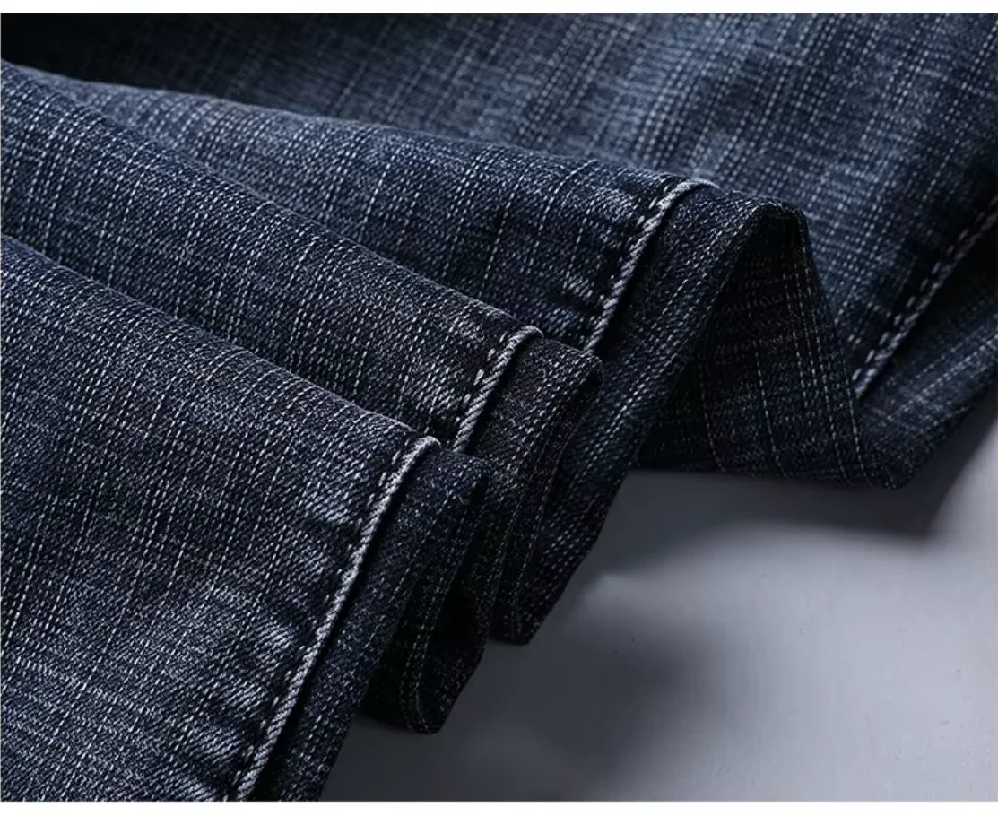Jean Homme – Coupe Droite Décontractée, Denim Bleu