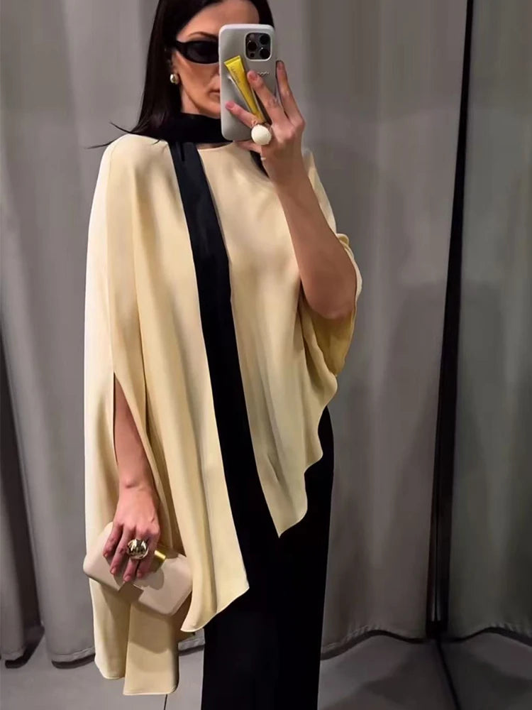 Chemises Irrégulières pour Femmes, Unies, Amples, avec Décoration, Vêtements de Rue, Hauts, Cape, Châle, Mode Élégante, Nouveauté Été 2026