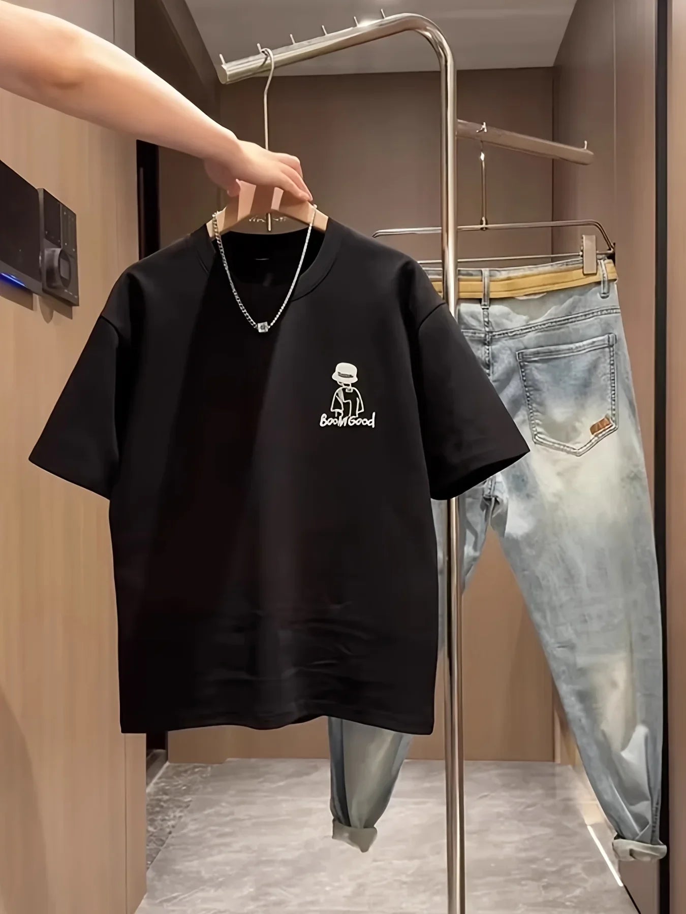 T-shirt décontracté pour homme 100% coton, confortable, à manches courtes, style streetwear tendance, imprimé, pour l'été, t-shirt pour couple