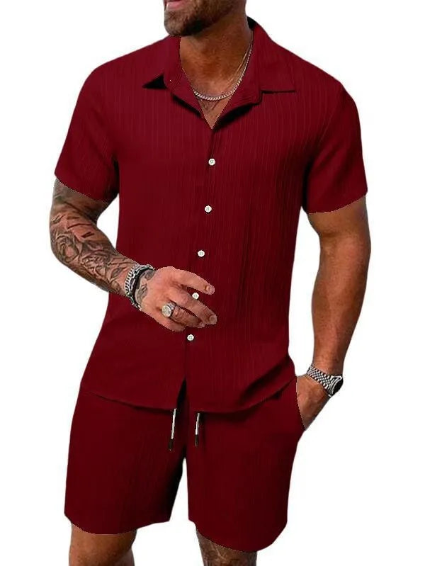 Ensemble Sport Homme – Polo & Short Assortis, Coupe Ample