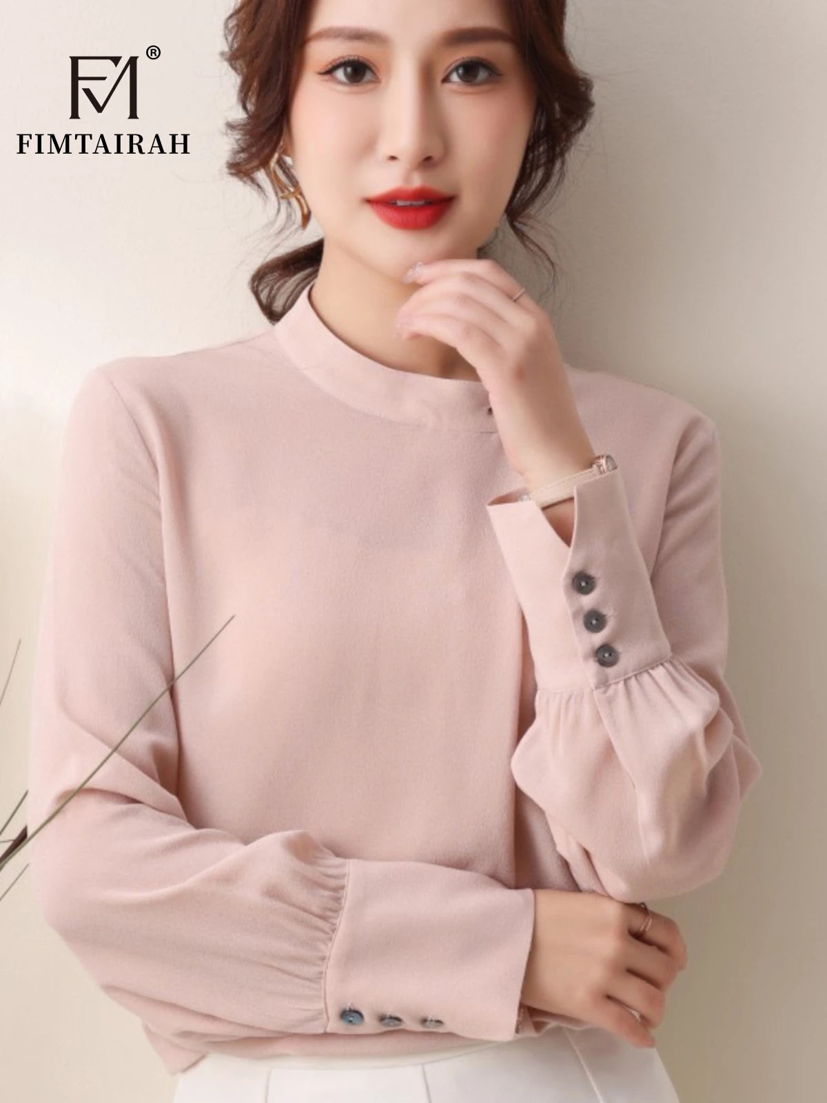 Fimtairah 6A 100% chemise en soie femmes printemps/été couleur unie col rond T-shirt haut automne couleur unie Blouse dames