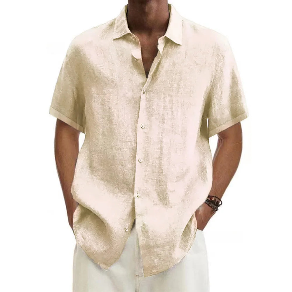 Chemise Manches Courtes – Coton & Lin, Style Plage