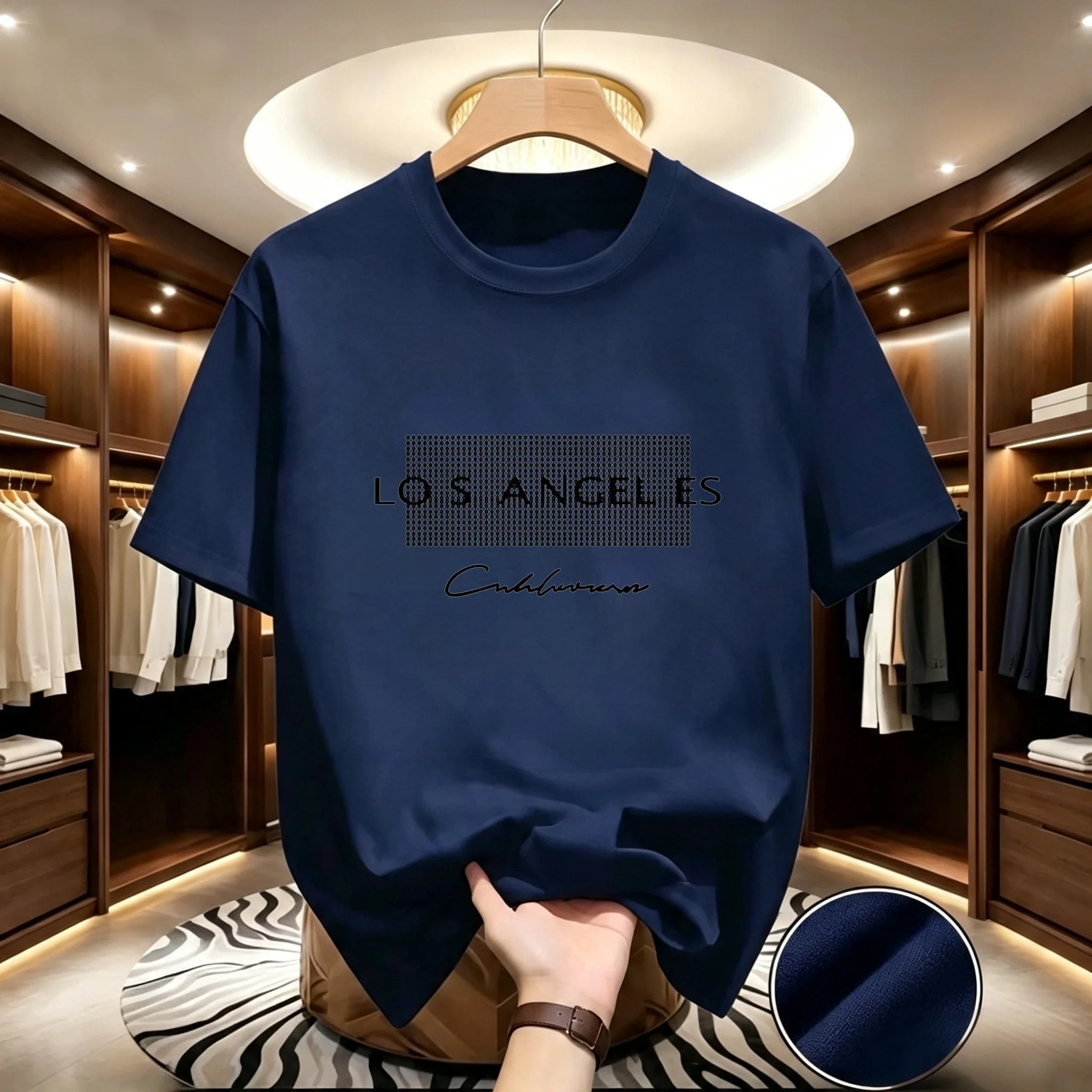 T-shirt Homme – Motif Cheval & Lettres, Style Tendance Été