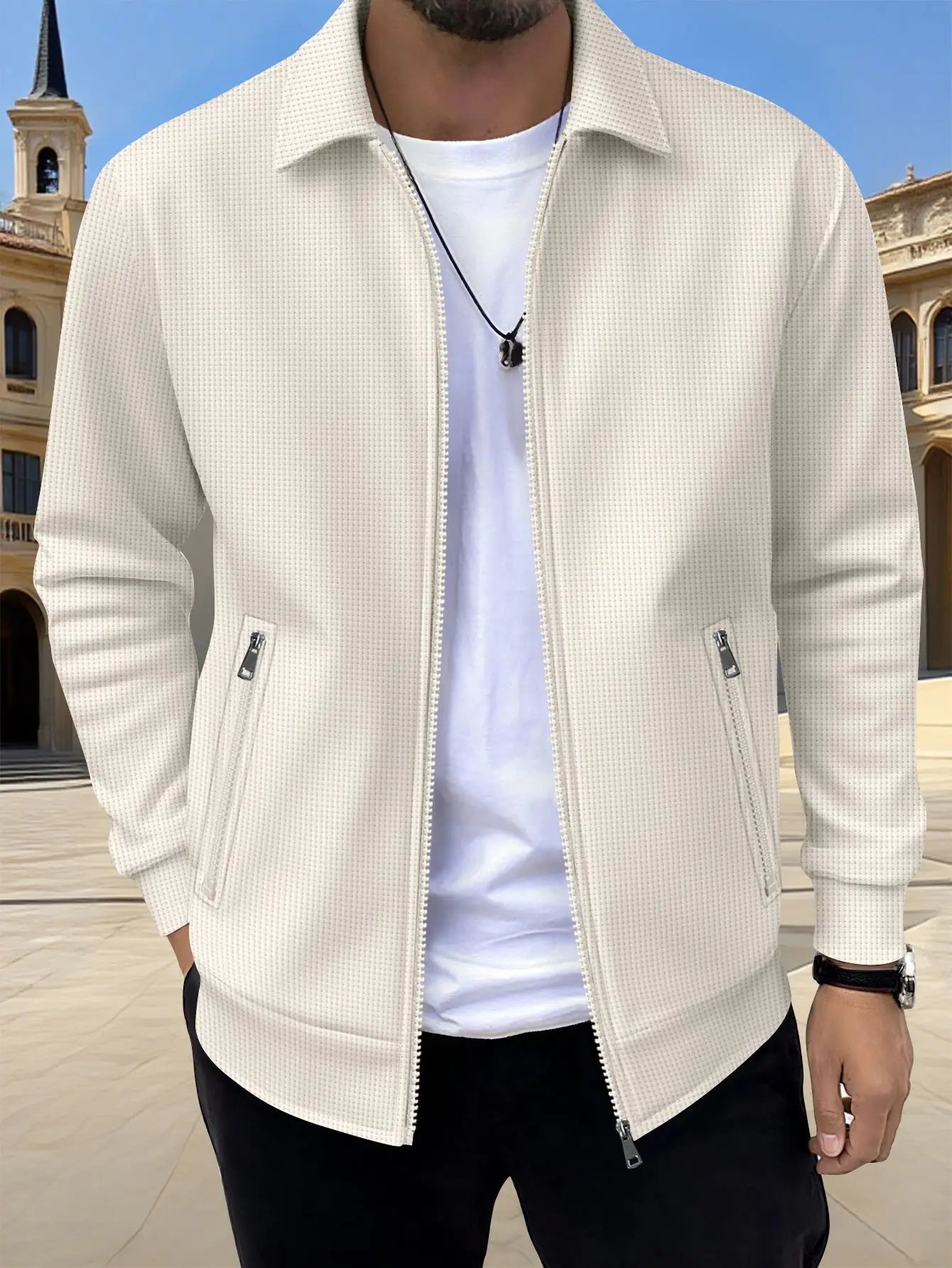 Veste Décontractée Homme Zippée – Manches Longues