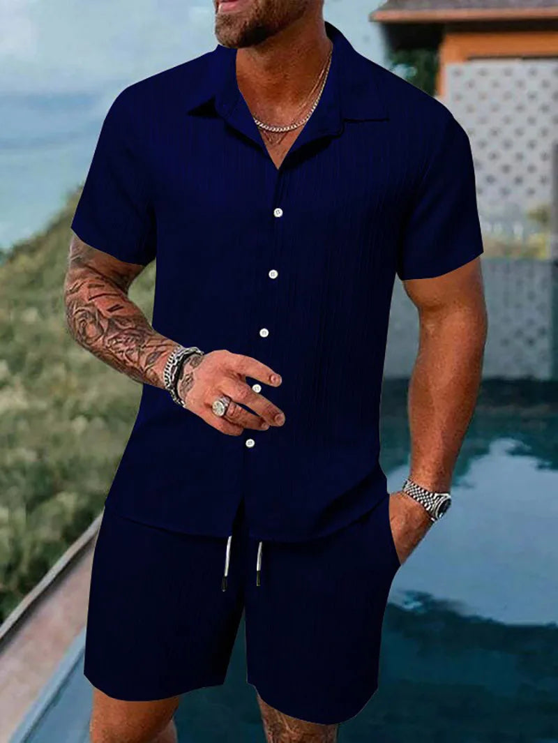 Ensemble Sport Homme – Polo & Short Assortis, Coupe Ample