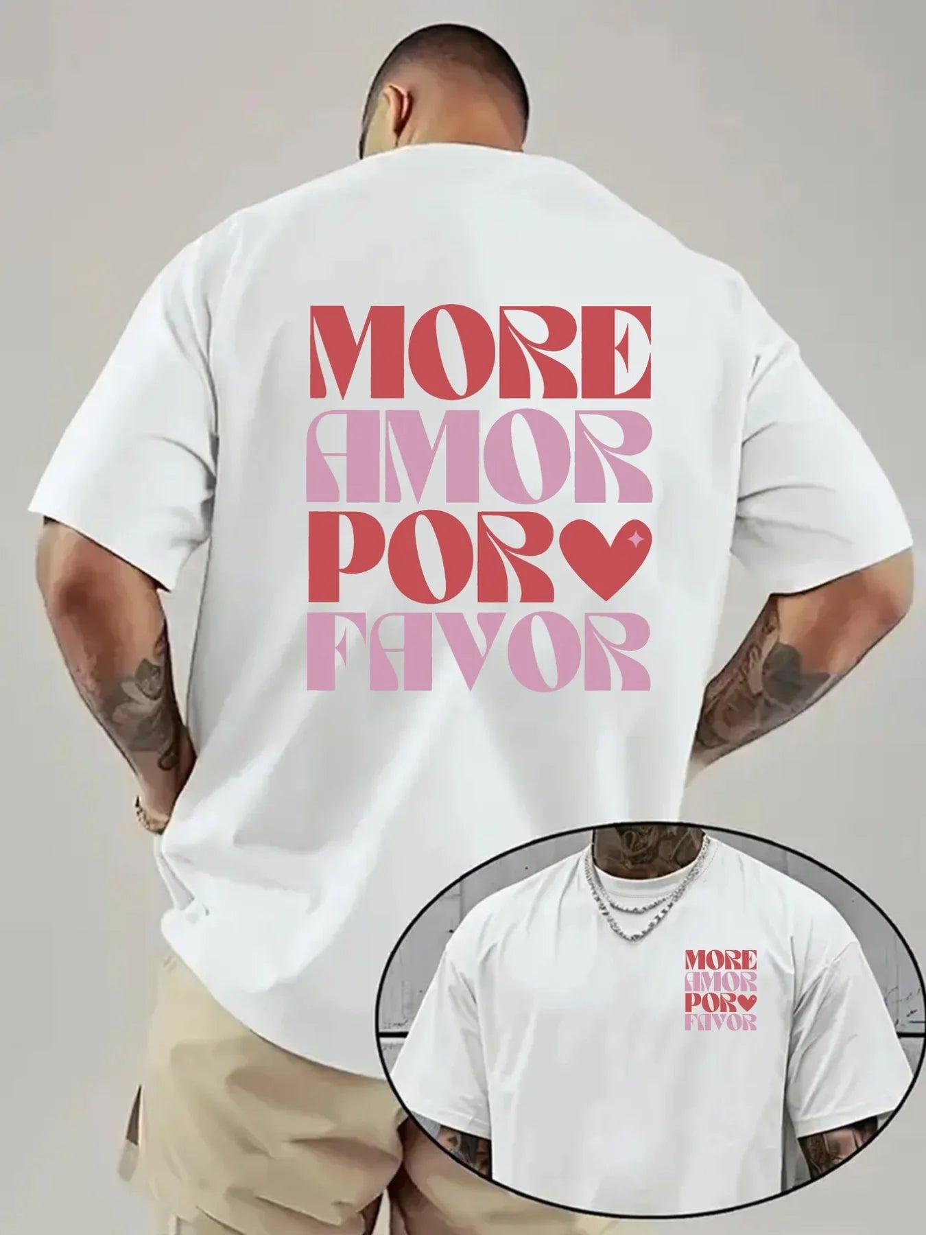T-shirt "More Amor Por Favor" – Homme 100% Coton