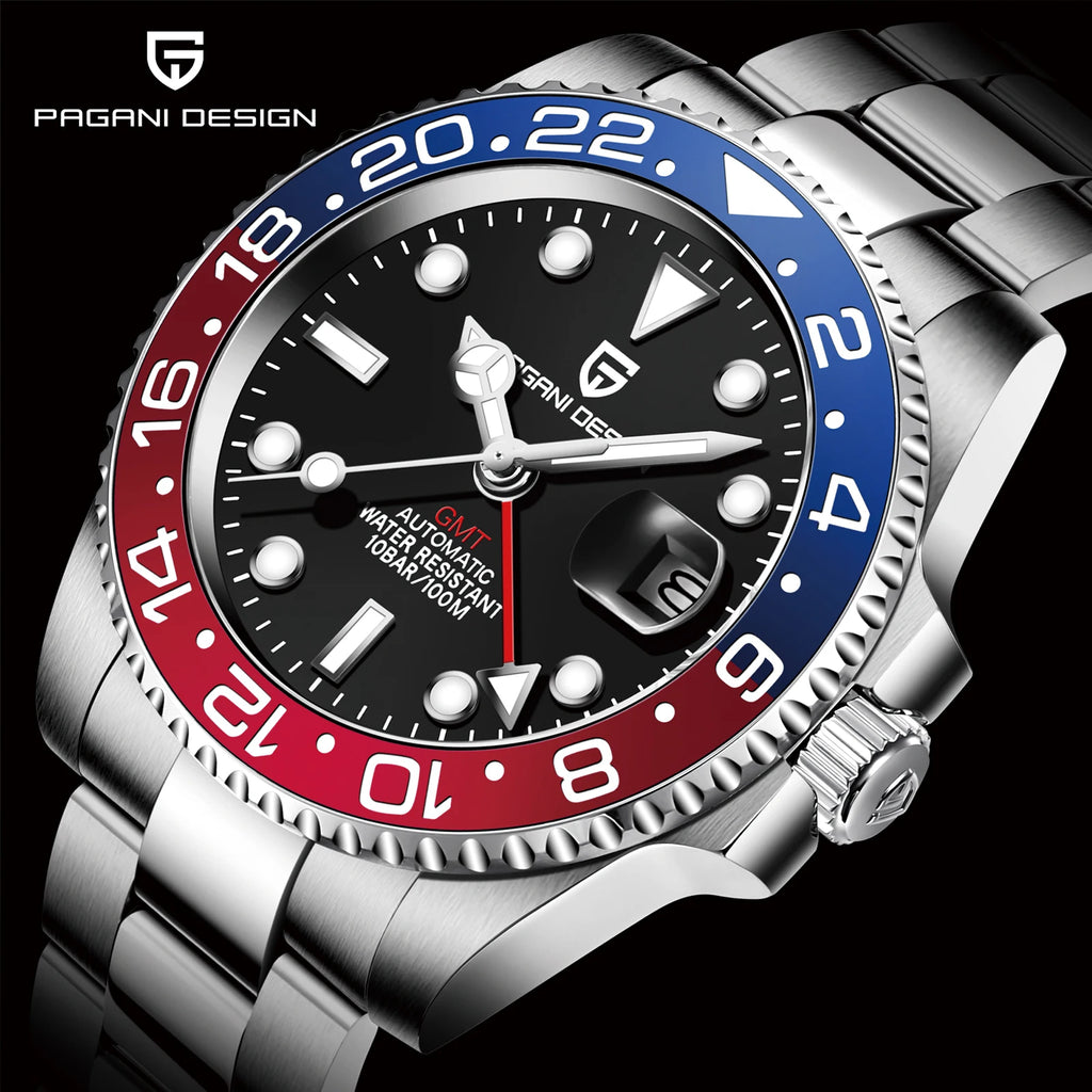 Montre PAGANI DESIGN GMT – Acier & Saphir