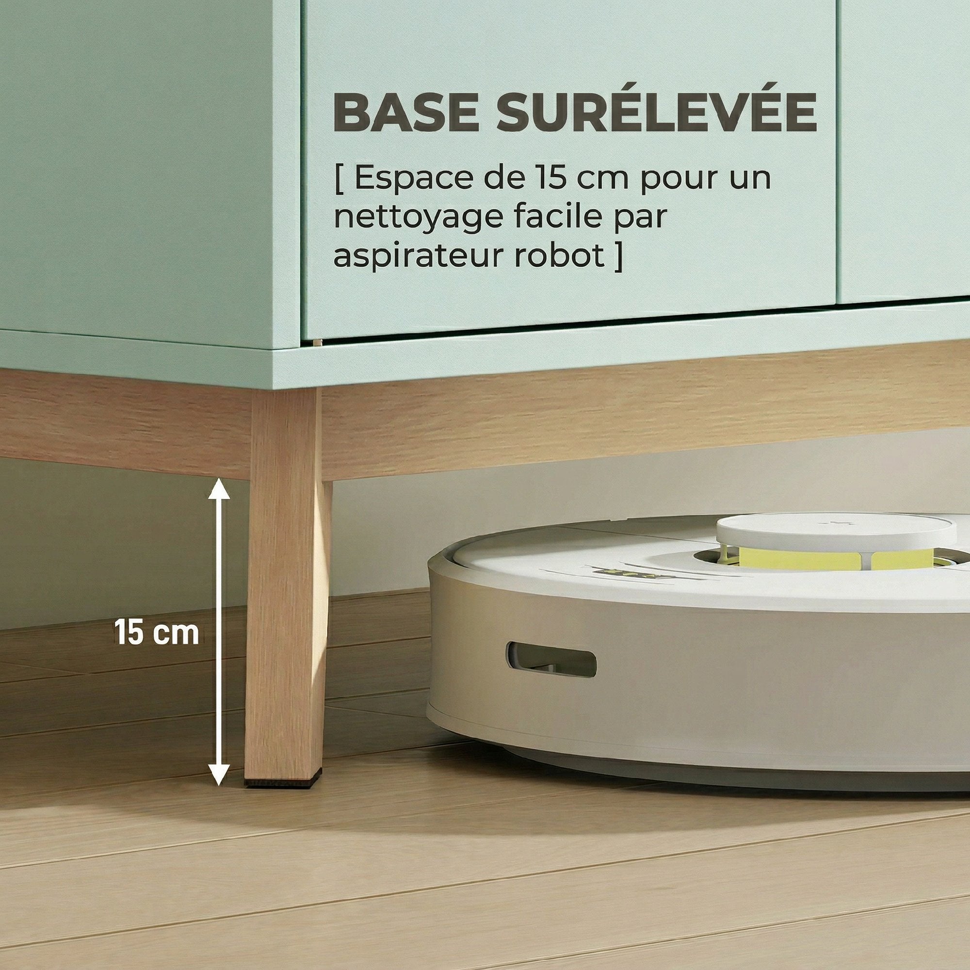 Meuble TV 120 cm, meuble télé pour téléviseur jusqu'à 36 pouces avec 2 portes, tiroir, compartiment ouvert, vert clair